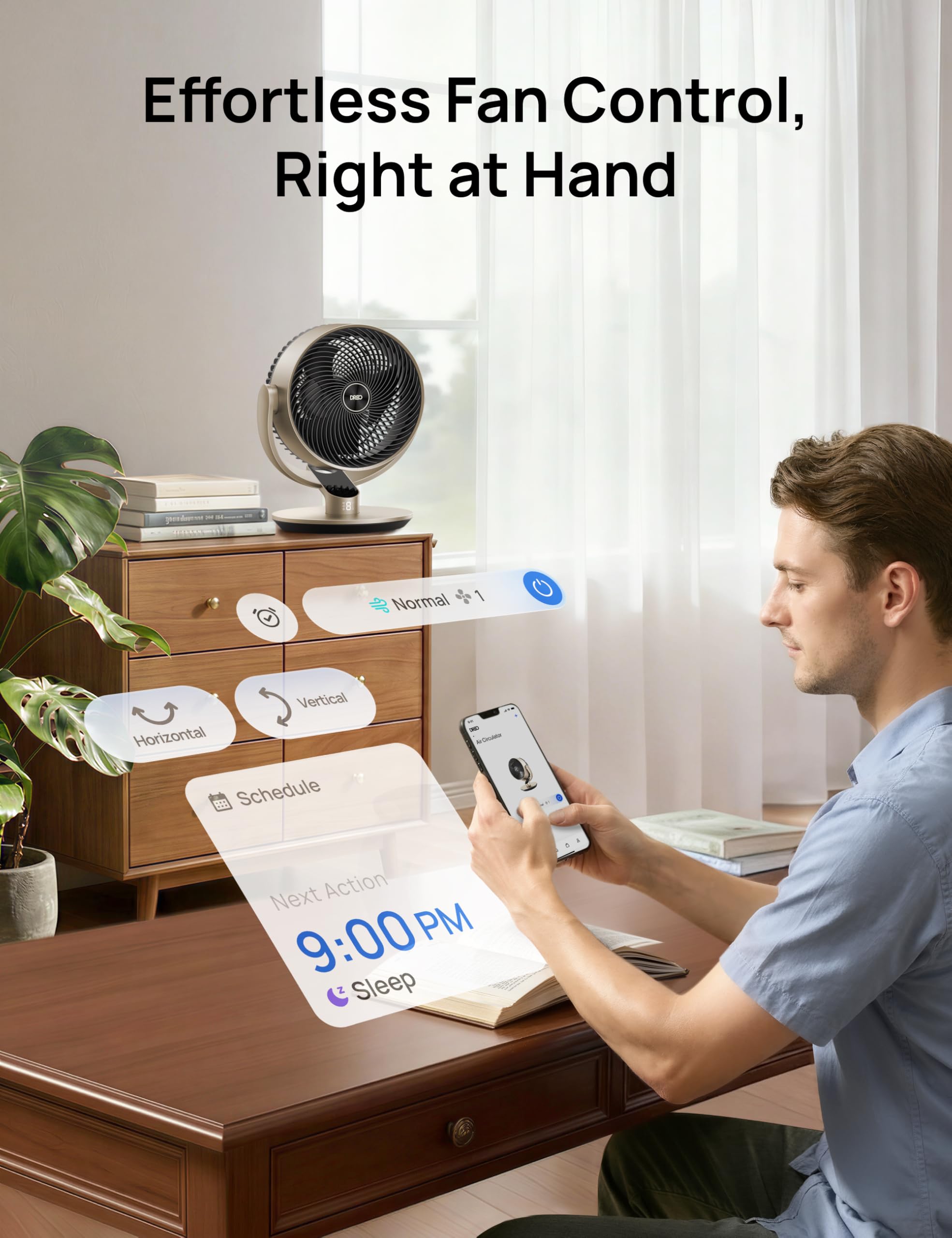 DREO 12-hour timer display for extended planning of comfort.