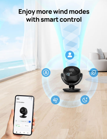 DREO air circulation reaches the whole room for consistent comfort.