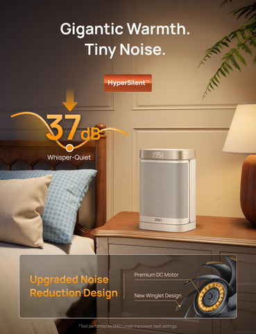DREO Atom One PTC ceramic heating delivers fast warmth