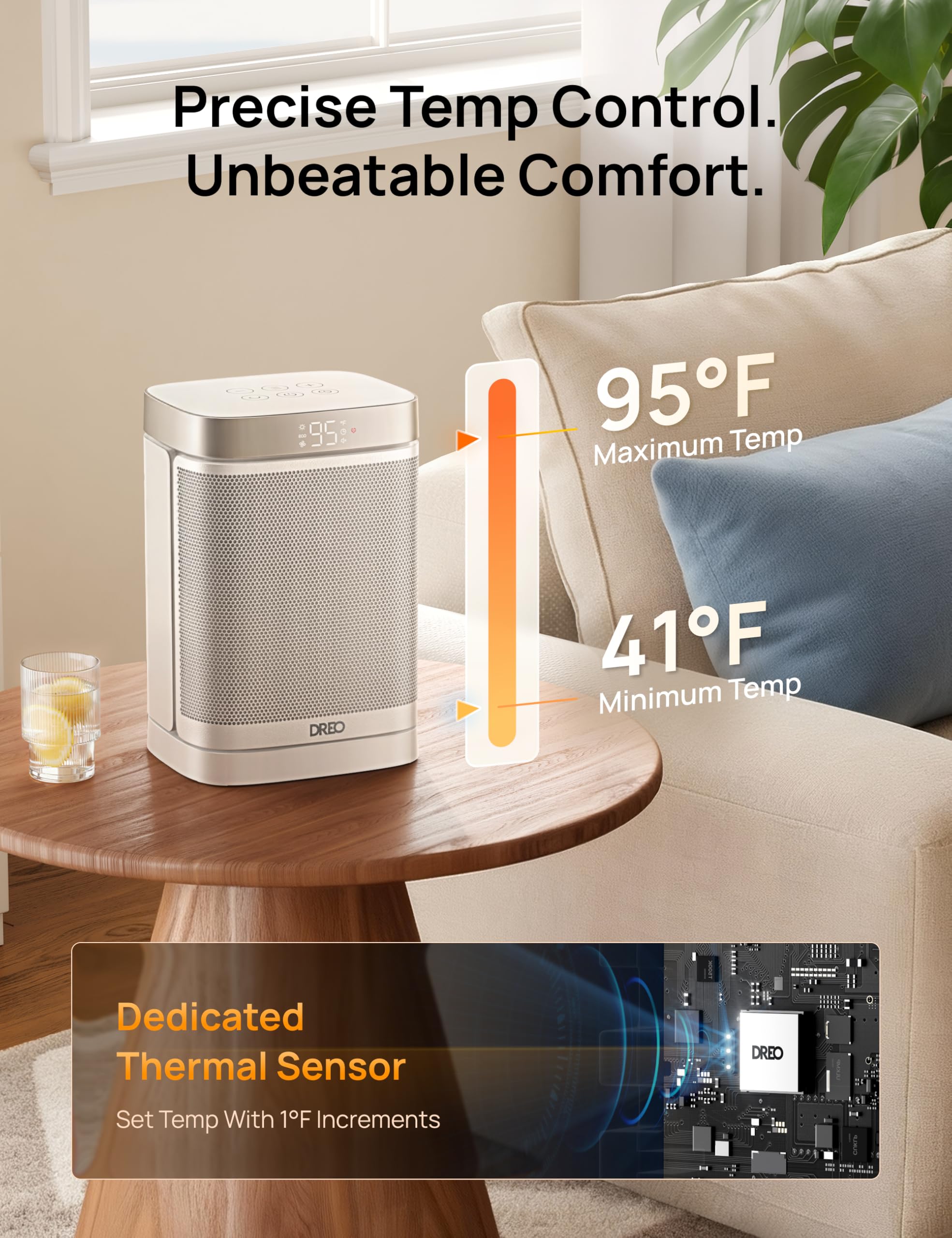 DREO Atom One quiet motor delivers silent operation