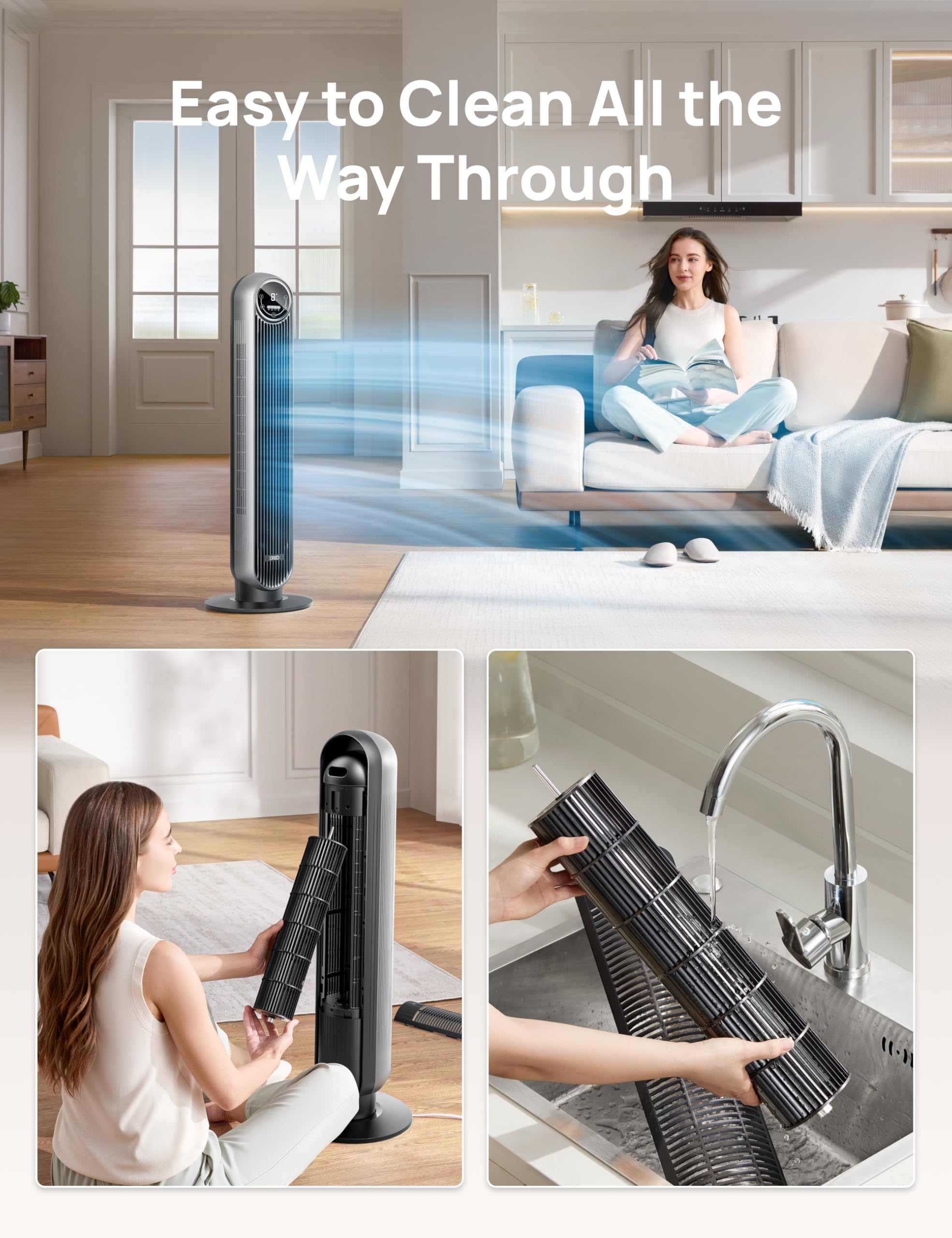 DREO bladeless tower fan offers four modes for versatile airflow