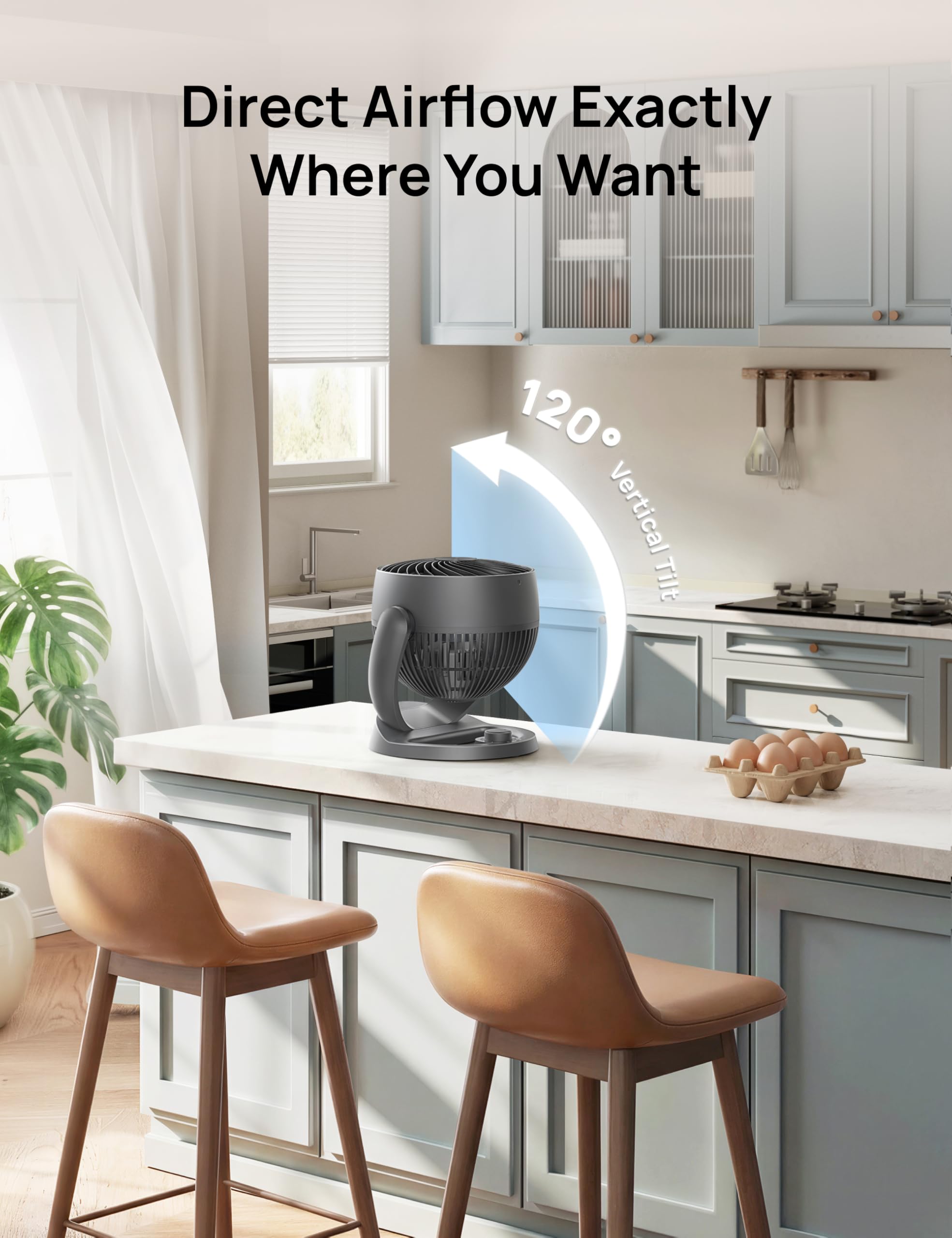 Dreo desk fan quiet operation at 25 dB for night-time use