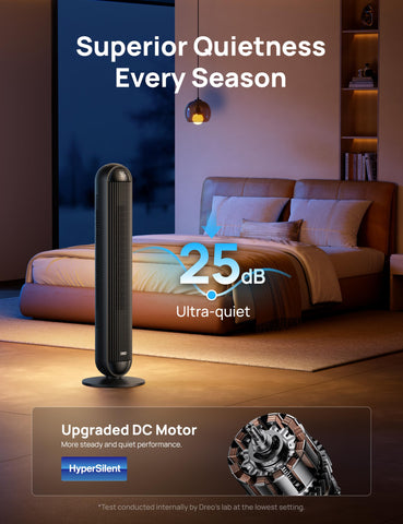 DREO eco thermostat mode balances comfort with energy savings.