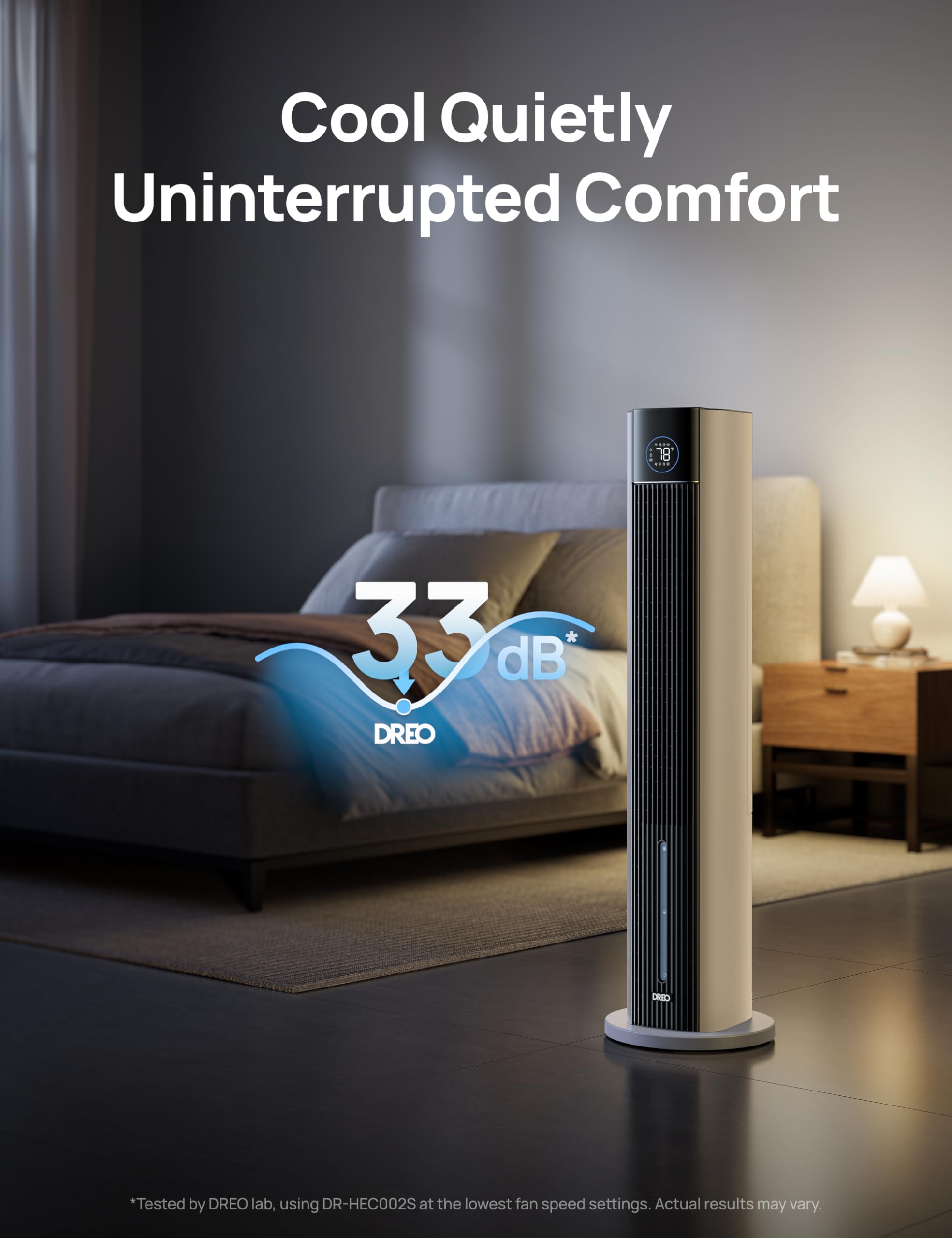 DREO cooler with 4 speeds and 4 modes shows customizable comfort