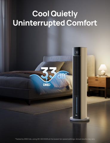 DREO cooler with 4 speeds and 4 modes shows customizable comfort