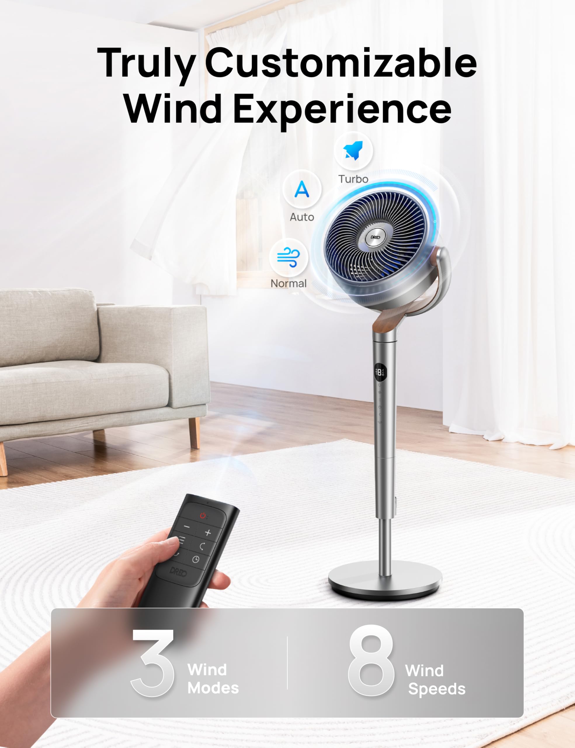 DREO circulator mode improves room air distribution.