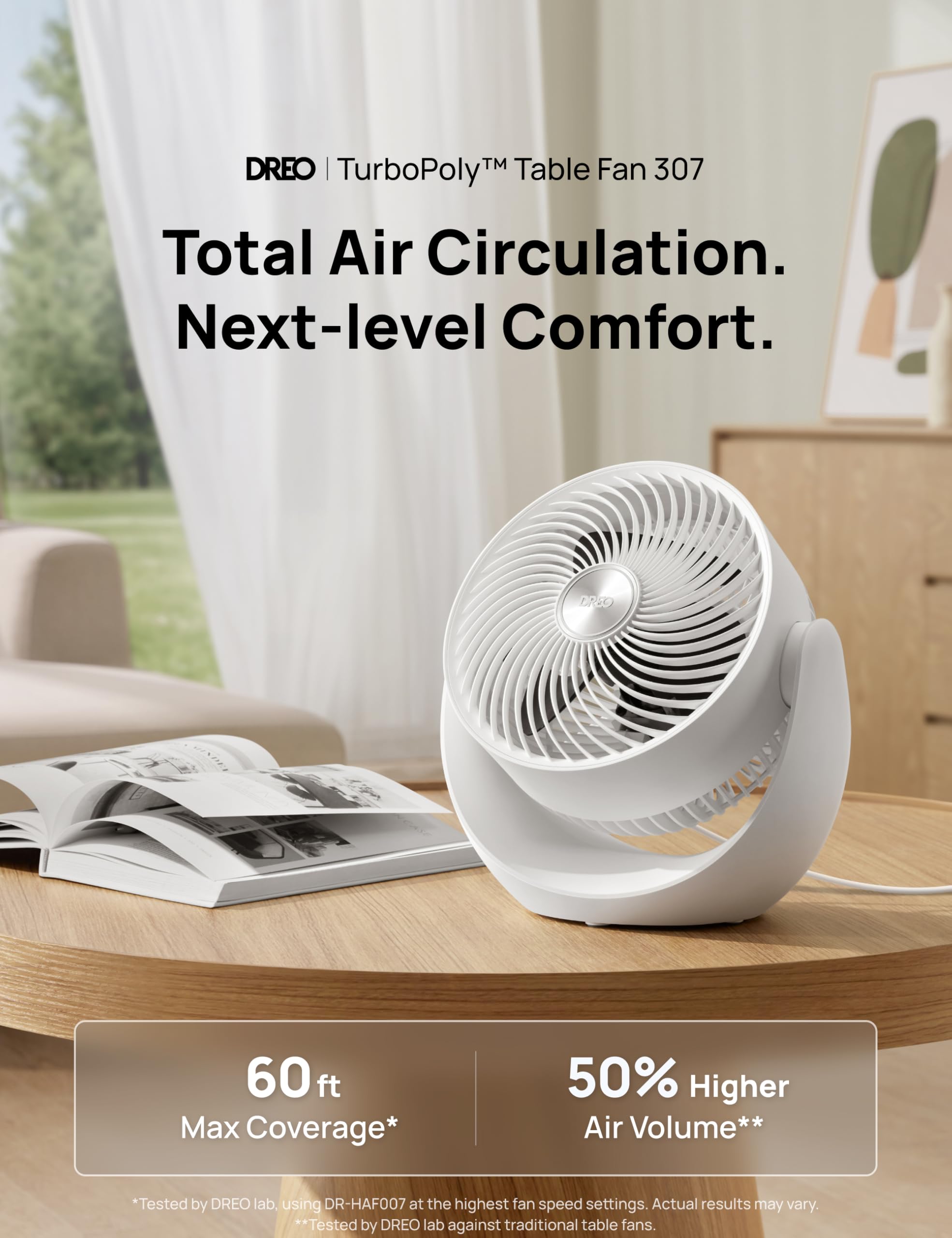 DREO Fan with 40ft airflow reaches distant corners for whole-room comfort