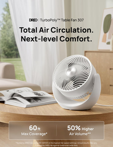 DREO Fan with 40ft airflow reaches distant corners for whole-room comfort