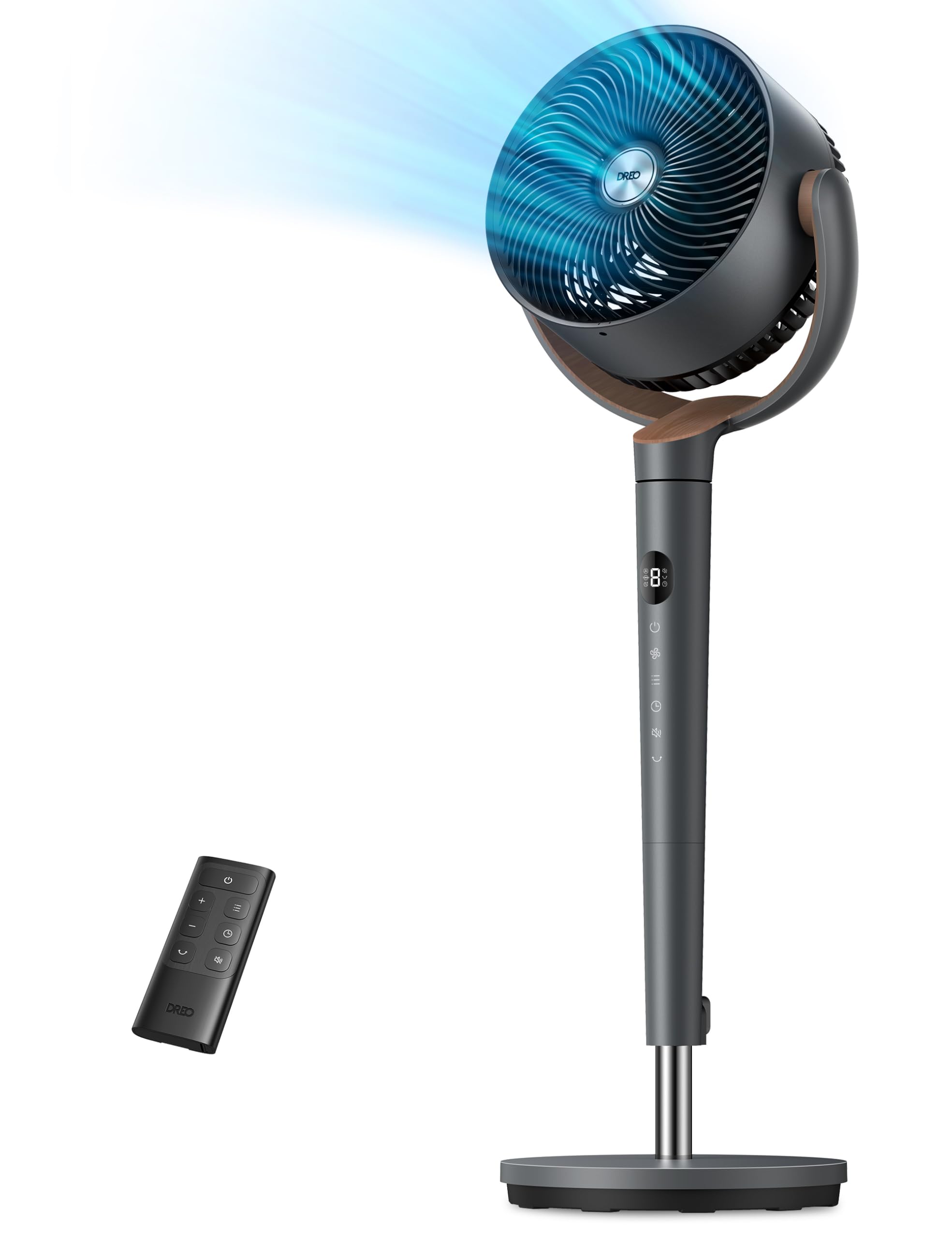 DREO fan bedroom tilt 120-degree manual vertical for targeted airflow.