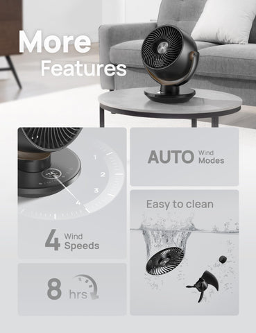 DREO detachable front grille simplifies cleaning