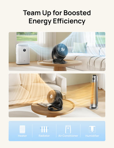DREO fan with easy-clean base highlights simple maintenance and quick setup.