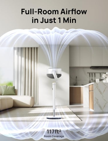 DREO fan height adjustable from 37 to 42 inches