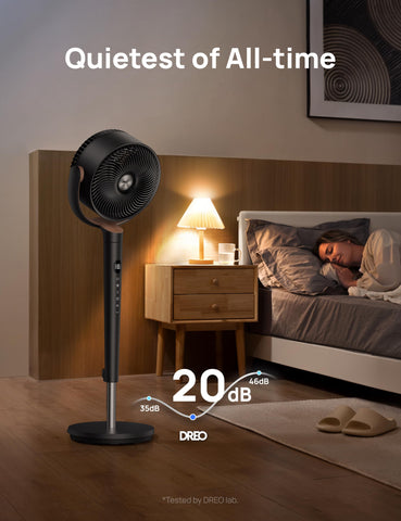 DREO fan horizontal oscillation around a living area for full coverage