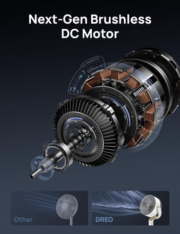 DREO fan operating quietly at 20dB for night use