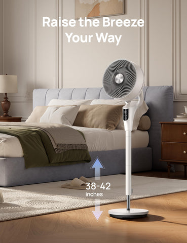 DREO fan remote-control view shows convenient operation from across room.