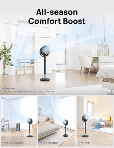 DREO fan remote panel for easy control from bed or desk.