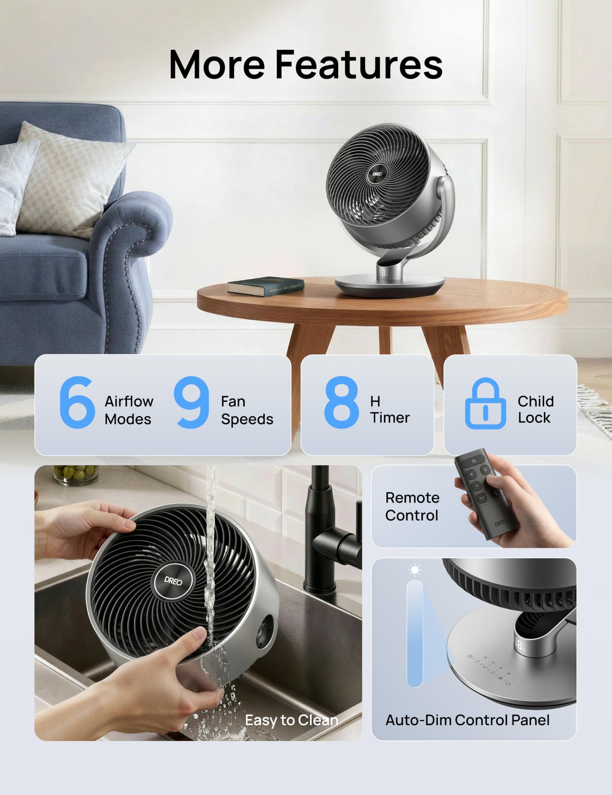 Dreo DR-HAF004S 12-hour timer supports automatic scheduling
