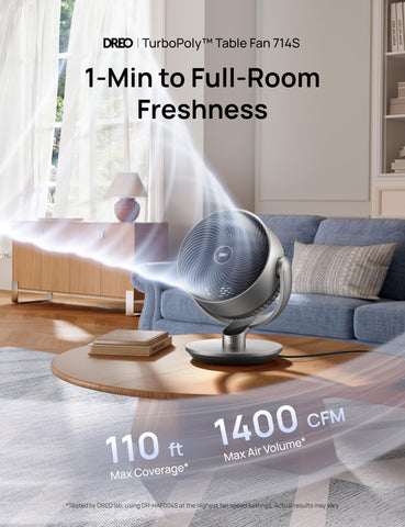Dreo DR-HAF004S remote control use demonstrates easy cross-room operation