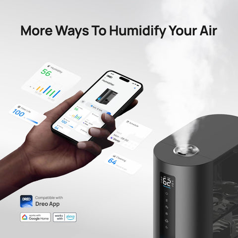 DREO HM713S cool-mist output maintains balanced room humidity