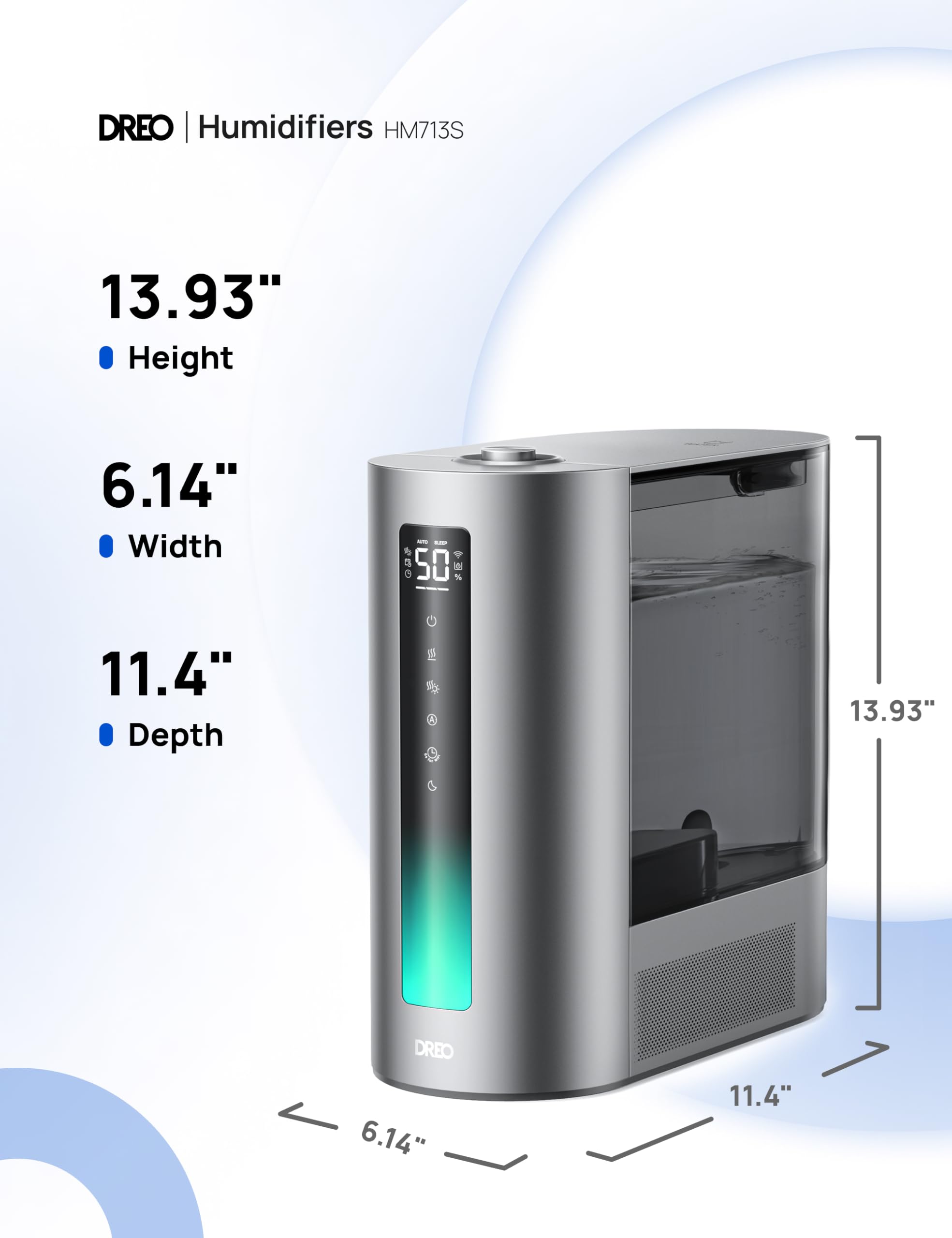 DREO HM713S indicator light helps quick status checks at a glance