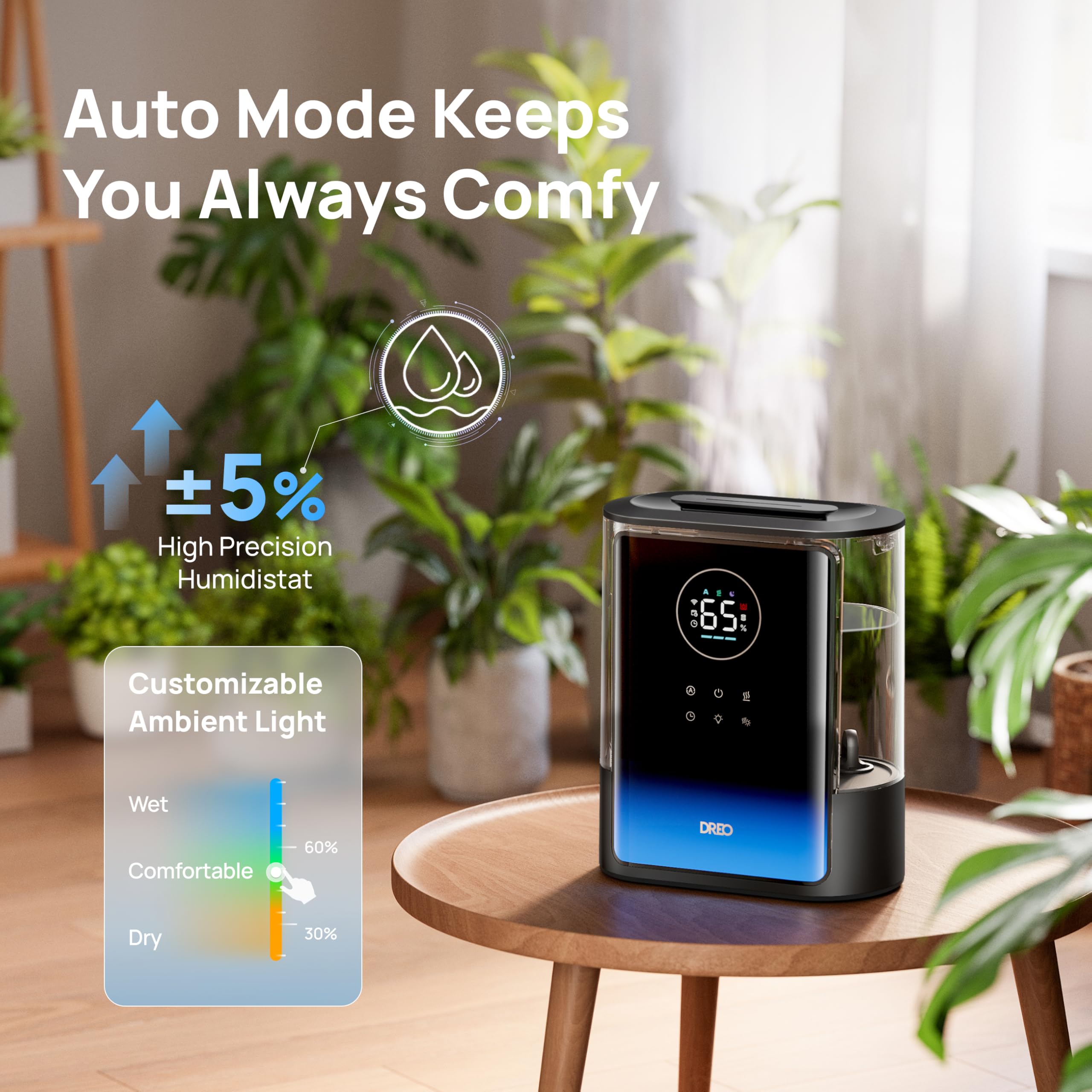 DREO HM717S ambient light creates mood while humidifying.