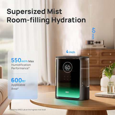 DREO HM717S cool-mist outlet promotes refreshing humidity in summer.