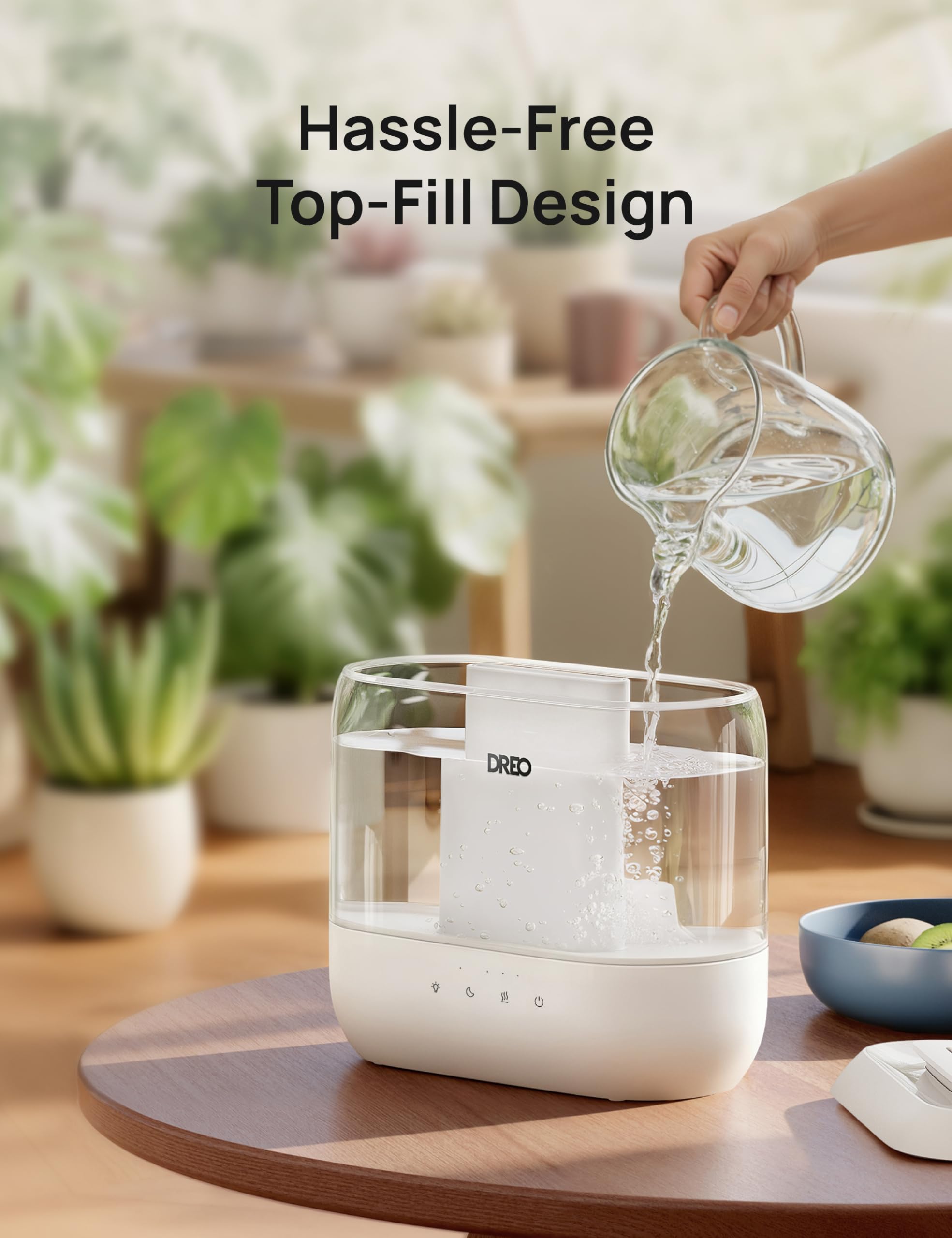 Dreo 3-in-1 humidifier supports humidification aromatherapy and ambient light.