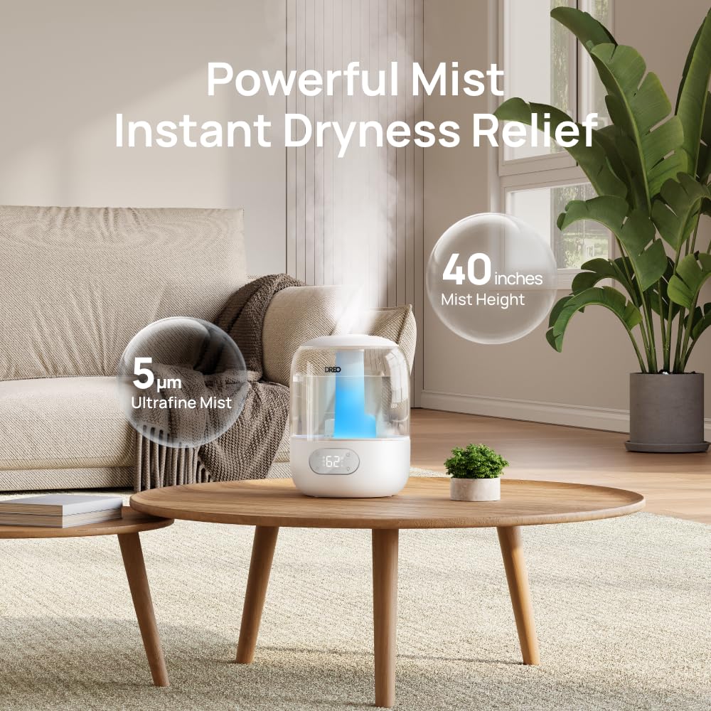 DREO aroma pad tray enables calming essential oil scents.