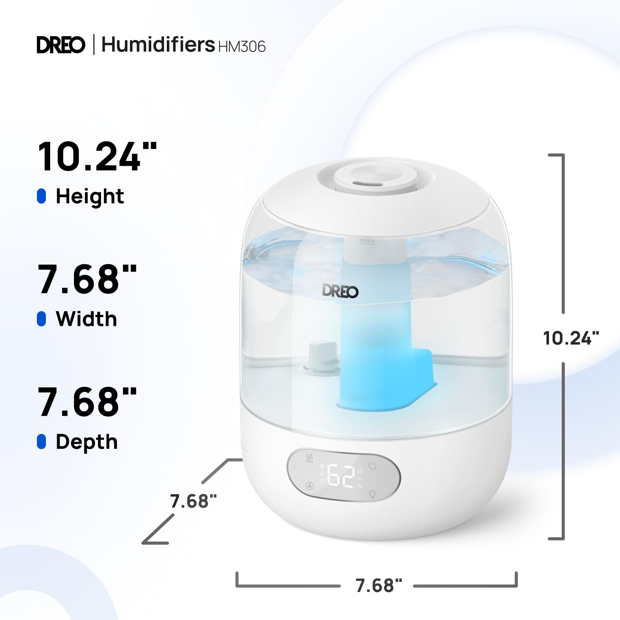 DREO baby and nursery-friendly humidifier supports comfortable, breathable air.