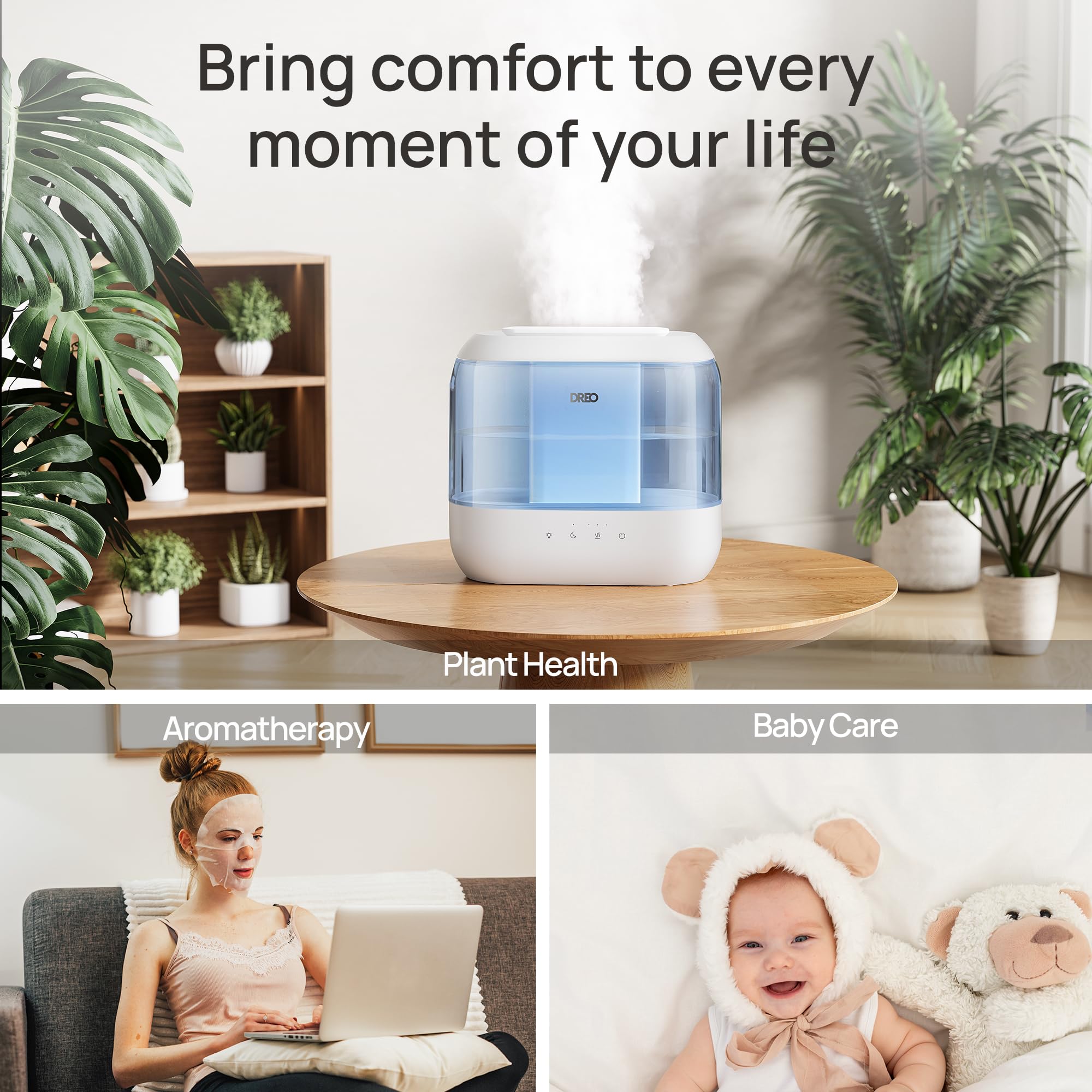 DREO humidifier easy top-fill design for quick refills