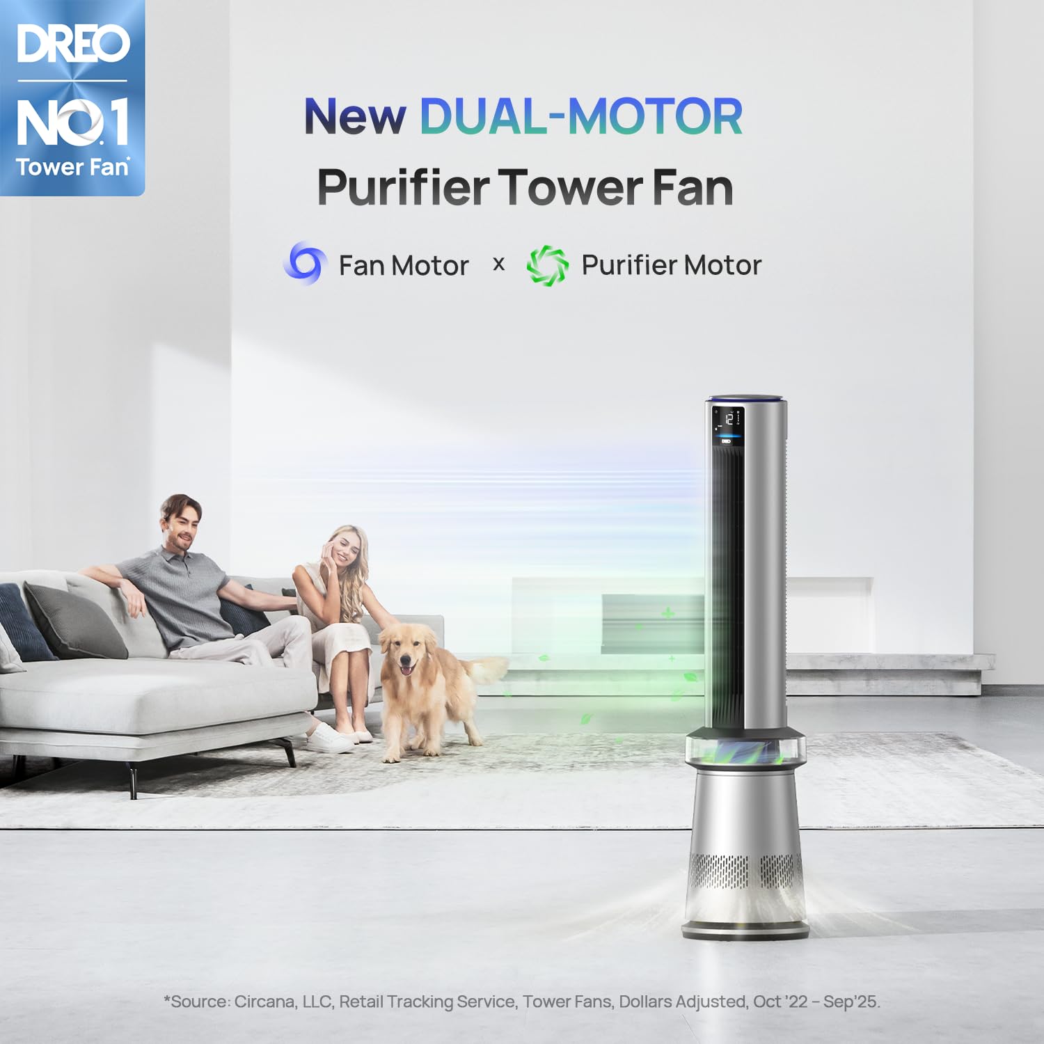 DREO MC710S dual-motor setup powering strong airflow from two motors