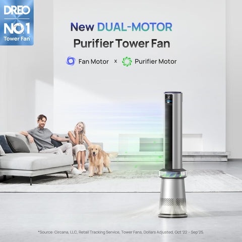 DREO MC710S dual-motor setup powering strong airflow from two motors
