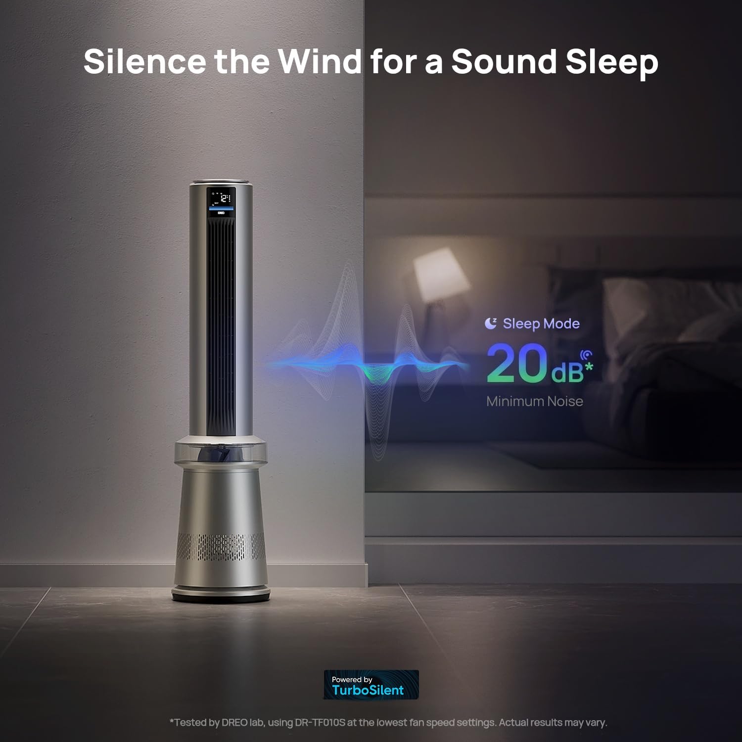 DREO MC710S standing tower in a modern living room