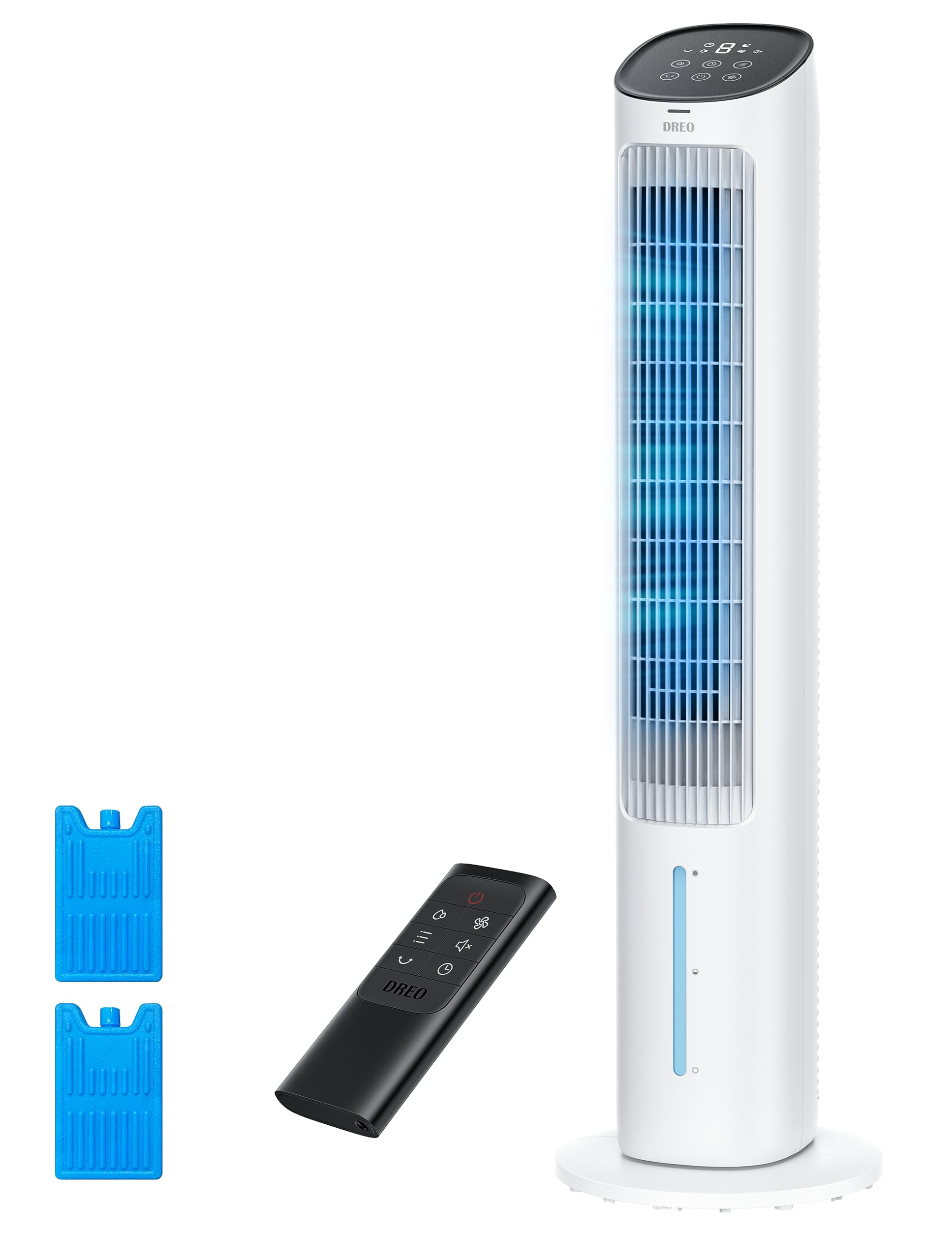 DREO portable air conditioner fan tower cools your room efficiently.