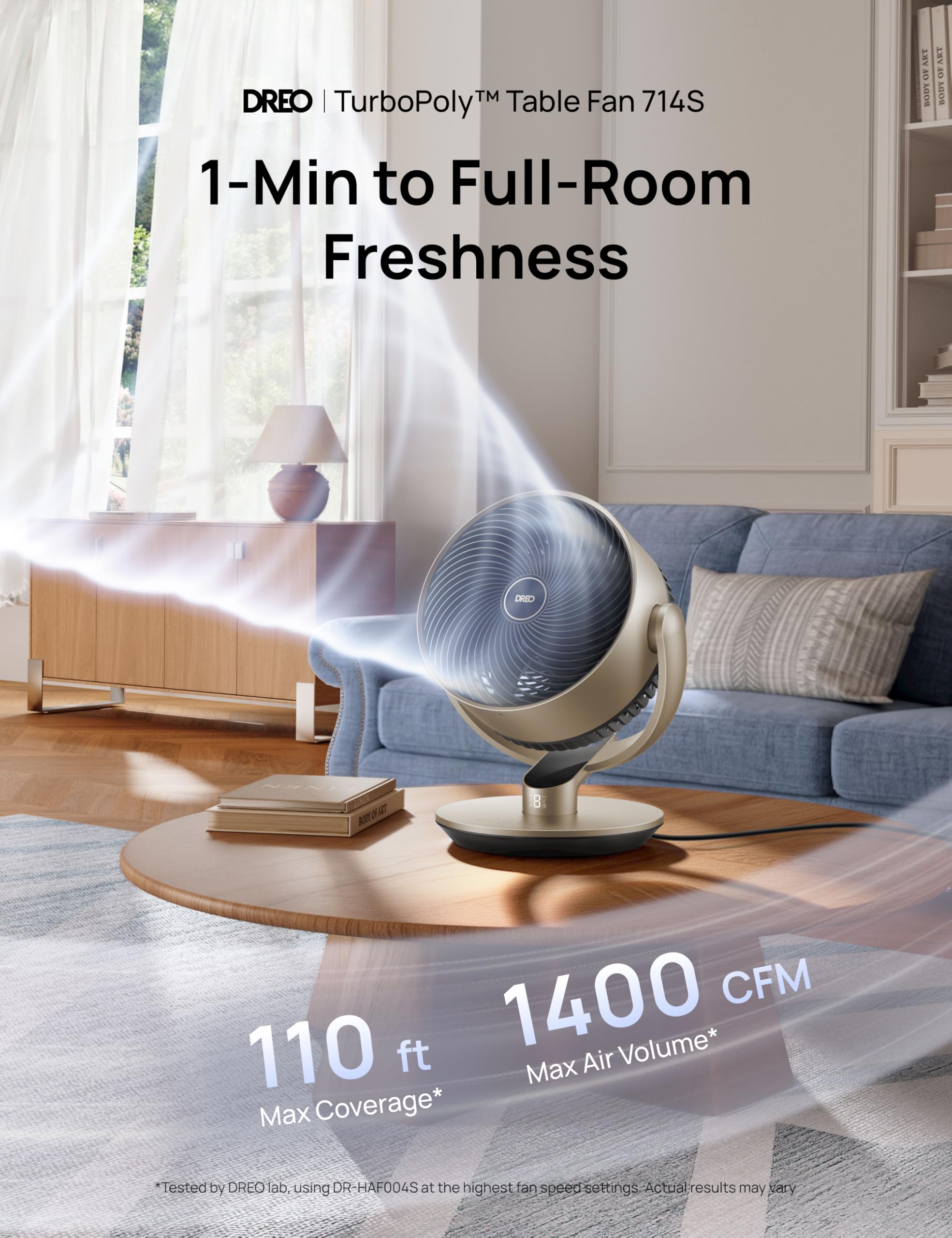 DREO quiet operation at 25dB for nighttime comfort.