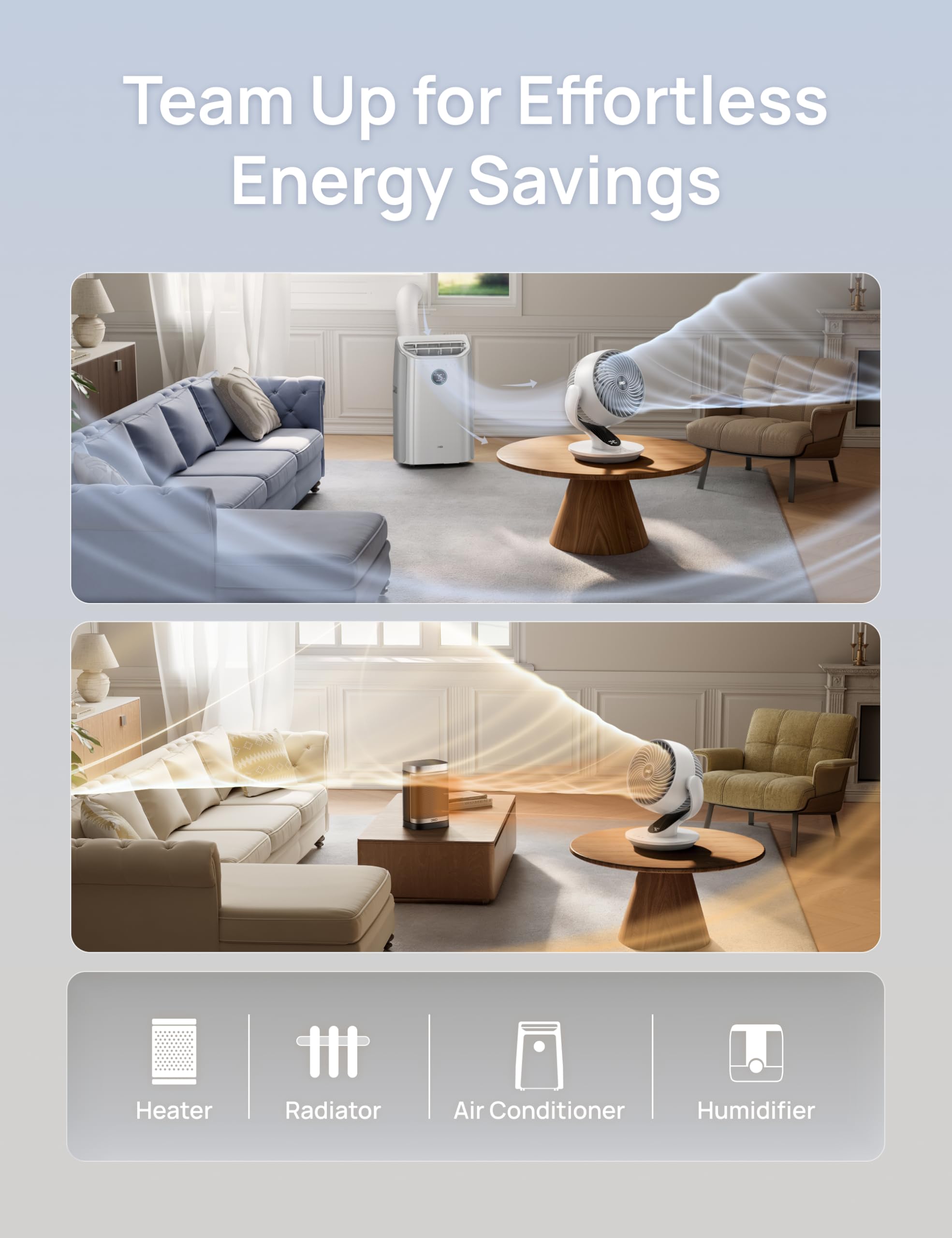 DREO quiet technology ensures a nearly silent airflow for restful nights.