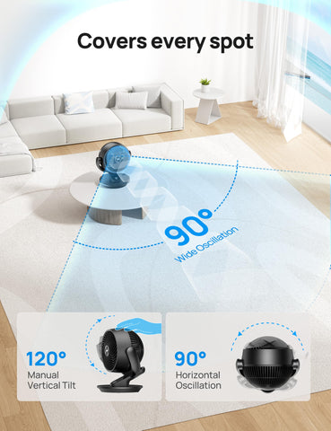 DREO remote and app control simplifies adjusting airflow.