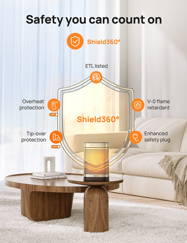 DREO remote control for easy temperature and mode adjustments.