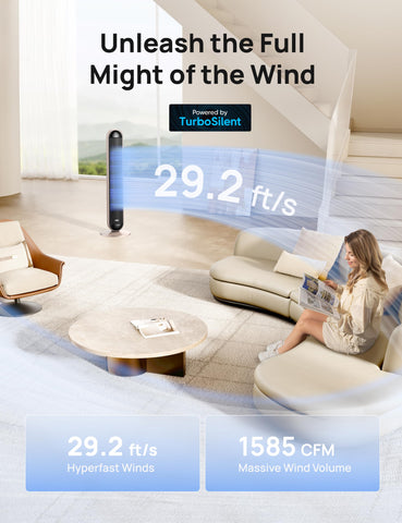 DREO remote control for convenient adjustments from anywhere in the room.