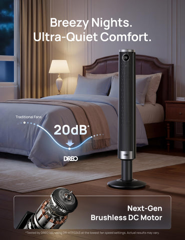 DREO app control for remote adjustment of comfort.