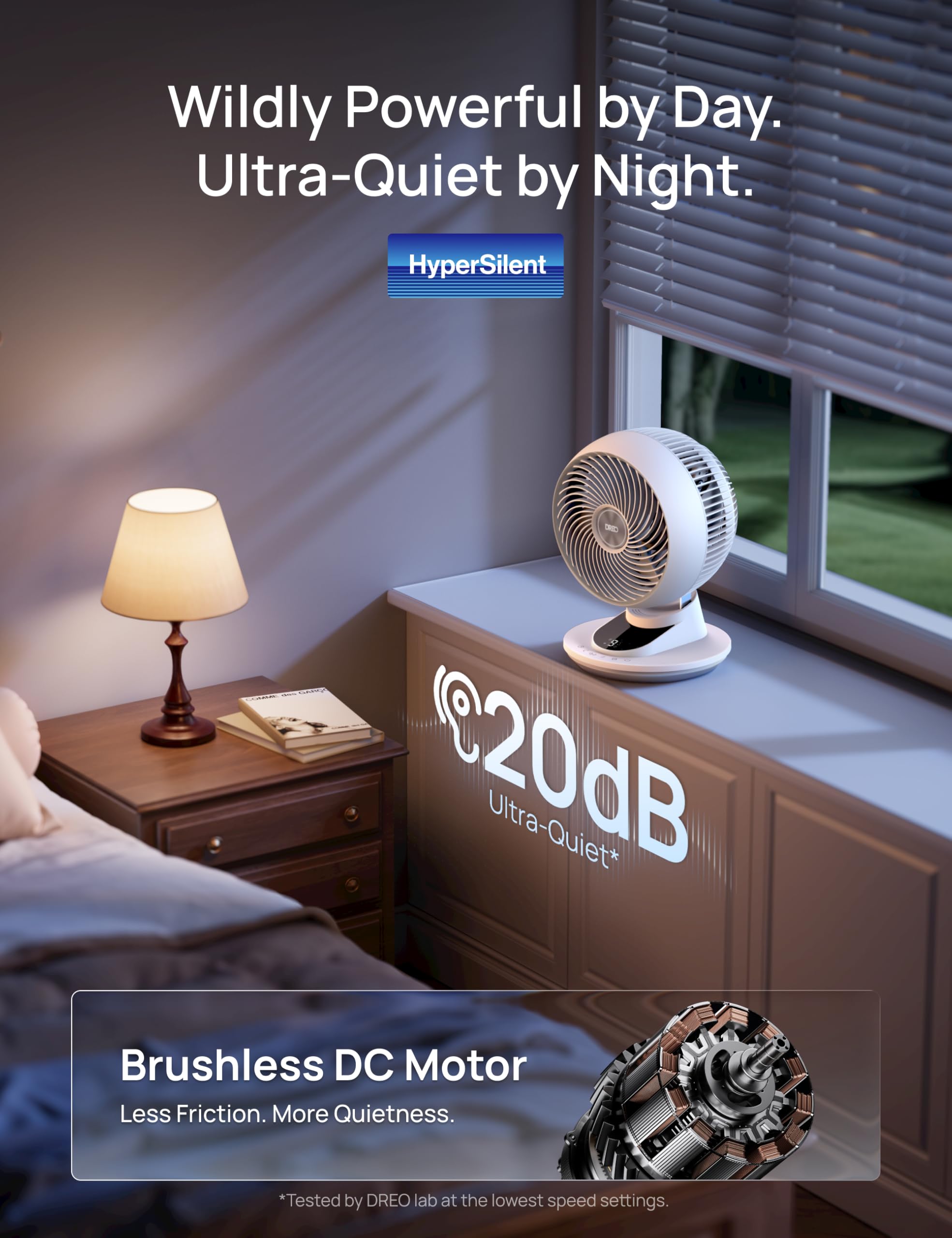 DREO app and voice control lets you adjust settings remotely.