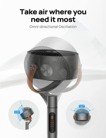 DREO Smart Fan brushless DC motor delivers quiet airflow