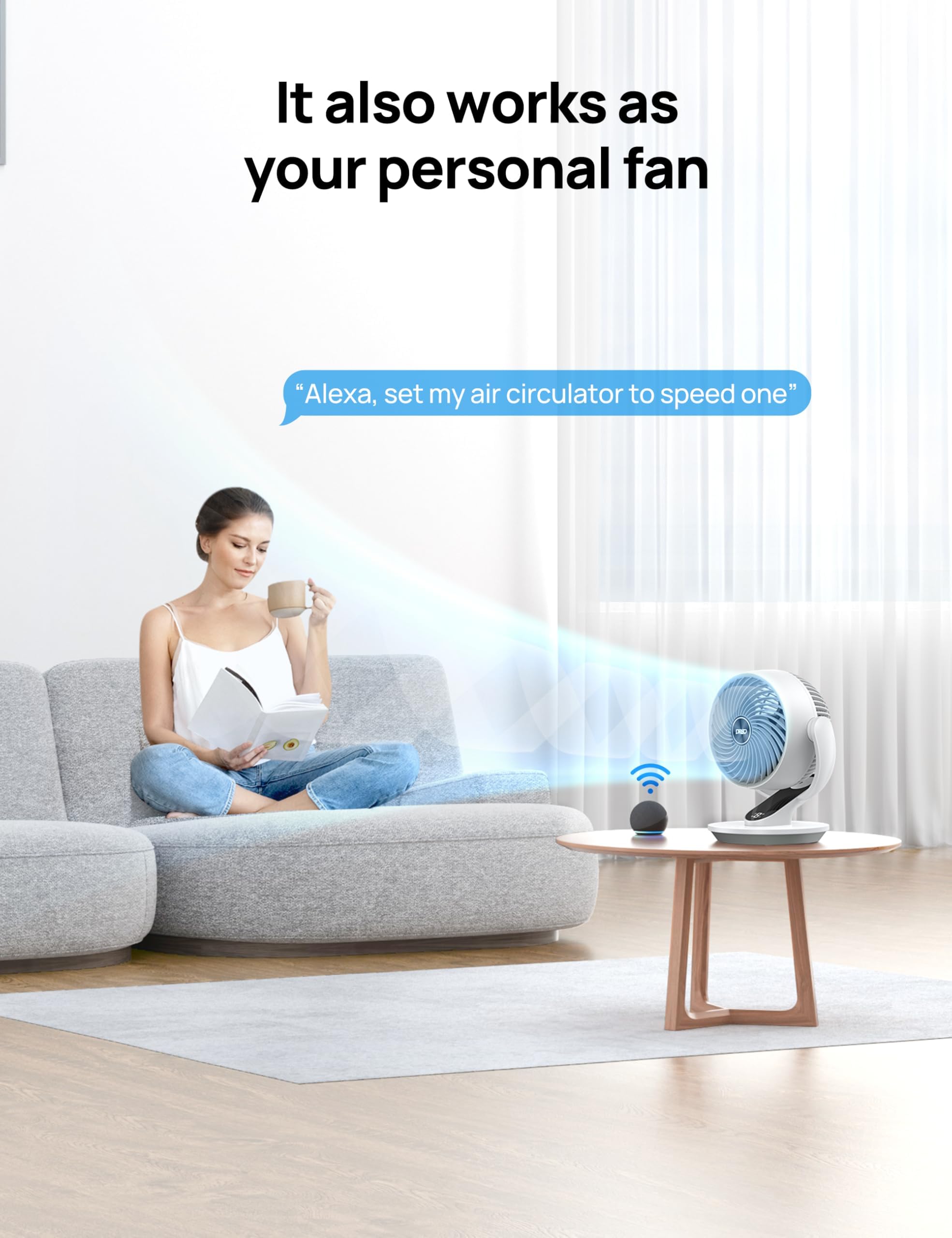 DREO quiet blade design keeps ambient noise minimal during use.