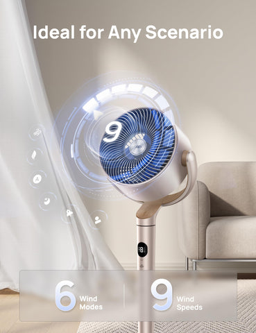 DREO quiet DC motor delivers ultra-low 20dB operation for restful sleep.