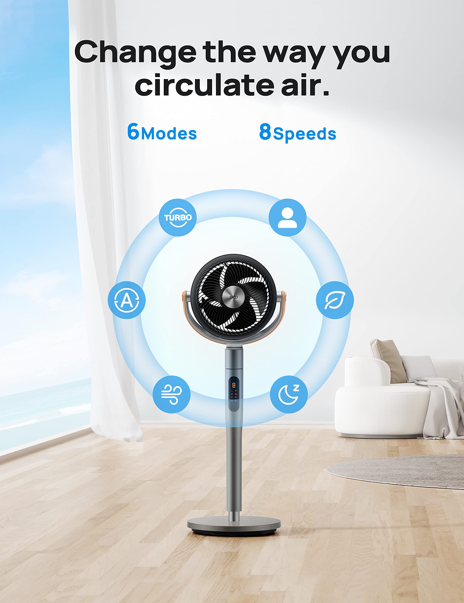 DREO Smart Fan remote control for easy operation from across the room