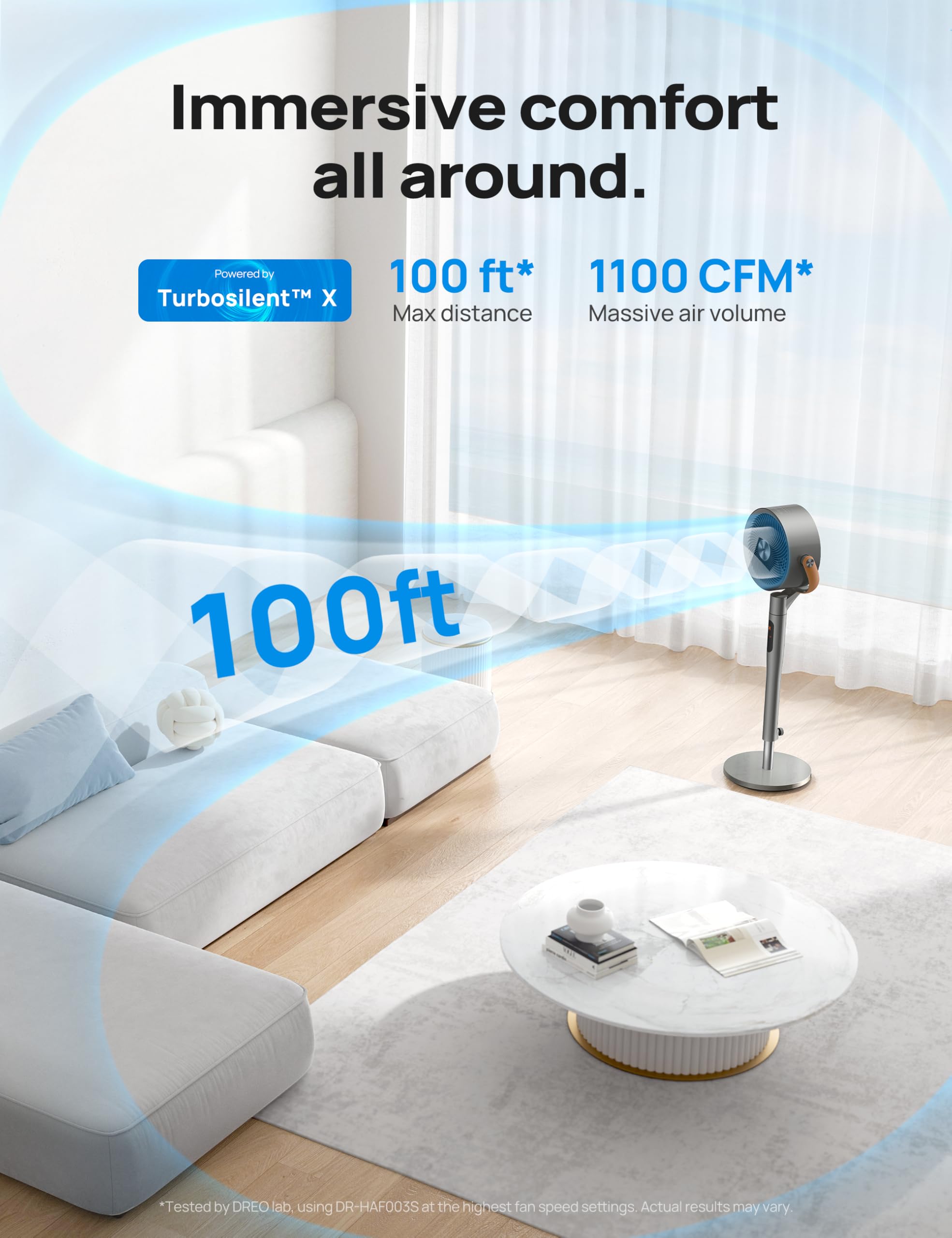 DREO Smart Fan app and voice control for hands-free comfort