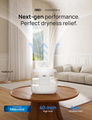 DREO humidifier nightlight provides soft illumination for nighttime use