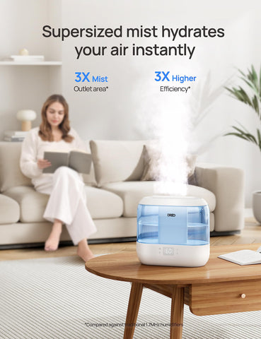 Tiltable 30-degree nozzle directing mist in a room