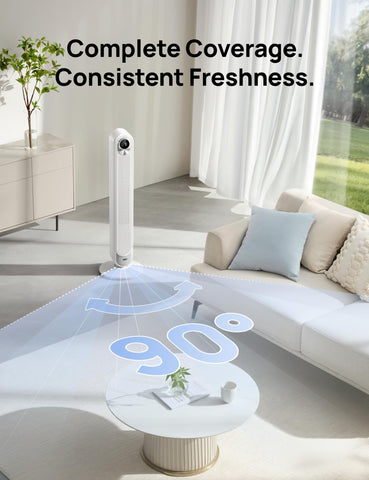 DREO high-velocity air circulates room for even distribution