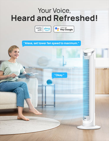 DREO app control on screen for voice-enabled comfort.